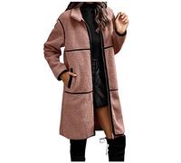 LLonGao Damen Regenjacke Puffer Jacke Sweatjacke Übergangsjacke Kurz Karo Jacke Long Cardigan Winter (Rosa, L)