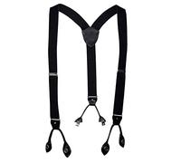 LLOYD 05 120 Hosenträger Leder Rückenteil und Roll-Clips, Schwarz, 35mm