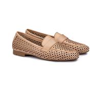 LLOYD Damen Slipper Braun 37 Glattleder | Gelochtes Leder