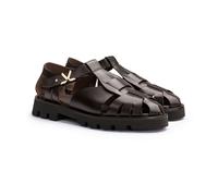 LLOYD Herren Sandale Braun 42 Genarbtes Leder