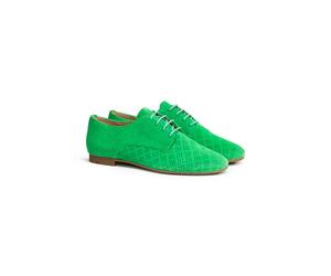 LLOYD Damen Derby Schuhe | Schnürschuhe Grün 39 Rauleder | Gelochtes Leder