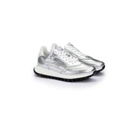 LLOYD Damen Low Top Sneaker | Sneakers Silber 37 Genarbtes Leder