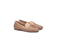 LLOYD Damen Slipper Braun 37 Glattleder | Gelochtes Leder