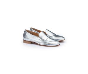 LLOYD Damen Slippers Silber 41 Genarbtes Leder