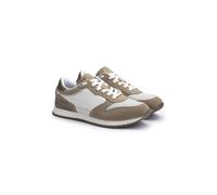 LLOYD Damen Sneakers | Low Top Sneaker Weiss 37 Mesh | Rauleder | Genarbtes Leder