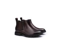 LLOYD Herren Chelsea Boots Braun 42 Genarbtes Leder