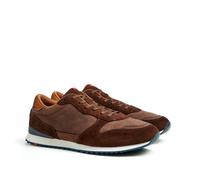 LLOYD Herren Sneaker | Low-Top Braun 42 Genarbtes Leder | Rauleder