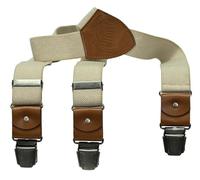 LLOYD-Hosenträger 35 mm 3-streifig Lederrückenteil und Casual-Clips 29-nature