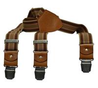 LLOYD Hosenträger 35 mm 3-streifig Lederrückenteil Casual-Clips Brandy