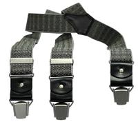 LLOYD-Hosenträger 35 mm 3-streifig Lederrückenteil und Casual-Clips 907 - anthracite