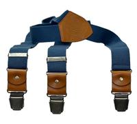 LLOYD-Hosenträger 35 mm 3-streifig Lederrückenteil und Casual-Clipss 13-royal blau