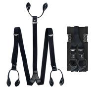 Lloyd Hosenträger blau Y Form Holländer 120cm 25mm Leder mit Knöpfen - 6727-12