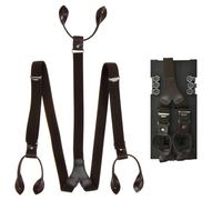 Lloyd Hosenträger braun Y Form Holländer 120cm 25mm Lederrückenteil und Laschen mit Knöpfen zum Anclippen - 6727-40