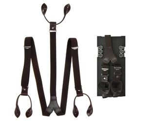 Lloyd Hosenträger braun Y Form Holländer 120cm 25mm Lederrückenteil und Laschen mit Knöpfen zum Anclippen - 6727-40