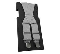 LLOYD Hosenträger Herren 35mm - Gekreuzt (Metallkreuz) - Einfarbig geprägt - 120 cm (Silver-Grey)