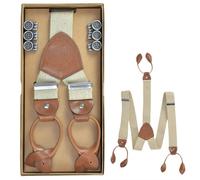 Lloyd Hosenträger natur Y Form Holländer 120cm 35mm Lederrückenteil und Laschen mit Knöpfen zum Anclippen - 6726-29