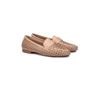LLOYD Damen Slipper Braun 40.5 Glattleder | Gelochtes Leder