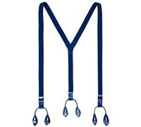 LLOYD Hosenträger LLOYD-Hosenträger 25 mm Lederrückenteil Roll-Clips Navy