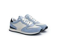 LLOYD Damen Sneaker | Low-Top Blau 37 Rauleder | Genarbtes Leder | Mesh