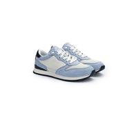 LLOYD Damen Sneakers | Low Top Sneaker Blau 36 Mesh | Rauleder | Genarbtes Leder