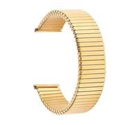 LMINGZE 16mm 18mm 20mm Edelstahl Elastisches Stretchband Metall-Erweiterungsarmband Armband mit Werkzeug(Gold,18mm)