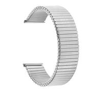 LMINGZE 16mm 18mm 20mm Edelstahl Elastisches Stretchband Metall-Erweiterungsarmband Armband mit Werkzeug(Silver,16mm)