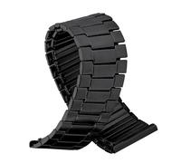LMINGZE 22mm Metall Elastisches Erweiterungsuhrenarmband Einziehbares Edelstahlarmband Stretch-Uhrenarmband Zubehörarmband(Black,22MM_M About 150MM)