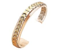 LMINGZE 8mm 10mm 12mm 14mm Damen Edelstahl Uhrenarmband Metall Ersatzarmband Universalarmband(Silver Gold,8mm)