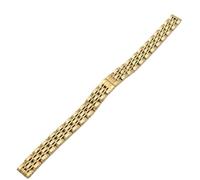 LMINGZE Damen-Uhrenarmband aus Edelstahl, 10 mm, 12 mm, 14 mm, 16 mm, kleine Größe, massives Metallarmband, universell(Gold,13mm)