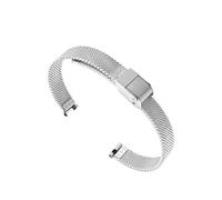 LMINGZE Damen-Uhrenarmband aus Edelstahl, 10 mm, 12 mm, 14 mm, kleine Größe, exquisites Metallarmband, universell(Silver A,15mm)