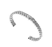 LMINGZE Damen-Uhrenarmband aus Edelstahl, 10 mm, 12 mm, 14 mm, kleine Größe, exquisites Metallarmband, universell(Silver B,14mm)