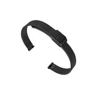 LMINGZE Damen-Uhrenarmband aus Edelstahl, 10 mm, 12 mm, 14 mm, kleine Größe, exquisites Metallarmband, universell(Black A,13mm)