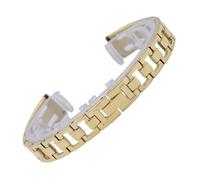 LMINGZE Damen-Uhrenarmband aus Edelstahl, 10 mm, 12 mm, 14 mm, kleine Größe, universelles Ersatz-Uhrenarmband, solides Armband(Gold,12mm)