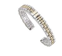 LMINGZE Damen-Uhrenarmband aus Edelstahl, 6-16 mm, kleine Größe, universelles Ersatz-Uhrenarmband, solides Armband(Silver Gold B,10mm)