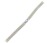 LMINGZE Damen-Uhrenarmband aus Edelstahl, 6 mm, 8 mm, 10 mm, 12 mm, kleine Größe, massives Metallarmband, universell(Silver Gold,10mm)