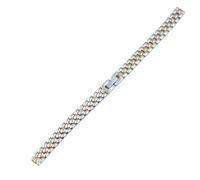 LMINGZE Damen-Uhrenarmband aus Edelstahl, 6 mm, 8 mm, 10 mm, 12 mm, kleine Größe, massives Metallarmband, universell(Silver Rose Gold,12mm)