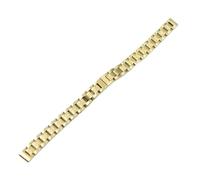 LMINGZE Damen-Uhrenarmband aus Edelstahl, 8 mm, 10 mm, kleine Größe, massives Metallarmband, universell(Gold 10mm)