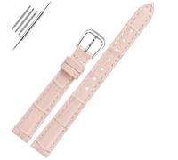 LMINGZE Damen-Uhrenarmband aus Leder, 10 mm, 12 mm, 14 mm, 16 mm, Bambusmuster, universelles Ersatzarmband(Pink S,16mm)