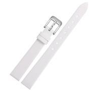 LMINGZE Damen-Uhrenarmband aus Leder, 10 mm, 12 mm, 14 mm, 16 mm, kleine Größe, exquisites Universal-Uhrenarmband, goldene Edelstahl-Schnalle(White S,10mm)