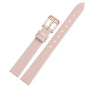 LMINGZE Damen-Uhrenarmband aus Leder, 10 mm, 12 mm, 14 mm, 16 mm, kleine Größe, exquisites Universal-Uhrenarmband, goldene Edelstahl-Schnalle(Pink RG,16mm)