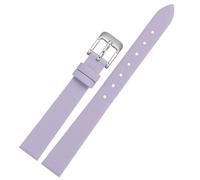 LMINGZE Damen-Uhrenarmband aus Leder, 10 mm, 12 mm, 14 mm, 16 mm, kleine Größe, exquisites Universal-Uhrenarmband, goldene Edelstahl-Schnalle(Purple S,14mm)