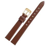 LMINGZE Damen-Uhrenarmband aus Leder, 10 mm, 12 mm, 14 mm, 16 mm, kleine Größe, exquisites Universal-Uhrenarmband, goldene Edelstahl-Schnalle(Brown G,16mm)