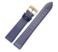 LMINGZE Damen-Uhrenarmband aus Leder, 10 mm, 12 mm, 14 mm, 16 mm, universelles blaues Uhrenarmband, Faltschließe, Dornschließe(Blue B G1,14mm)