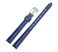 LMINGZE Damen-Uhrenarmband aus Leder, 10 mm, 12 mm, 14 mm, Bambusmuster, dünnes, universelles Ersatzarmband(Dark Blue S,12mm)