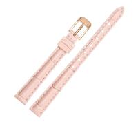 LMINGZE Damen-Uhrenarmband aus Leder, 10 mm, 12 mm, 14 mm, Bambusmuster, dünnes, universelles Ersatzarmband(Pink R,12mm)