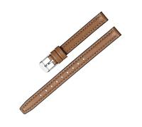 LMINGZE Damen-Uhrenarmband aus Leder, 10 mm, 12 mm, 14 mm, kleine Größe, Universal-Uhrenarmband, Edelstahl-Schnalle(Khaki,16mm)