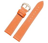 LMINGZE Damen-Uhrenarmband aus Leder, 12 mm, 14 mm, 16 mm, mehrfarbiges Uhrenarmband, universelles Ersatzarmband(Orange RG,18mm)