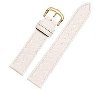LMINGZE Damen-Uhrenarmband aus Leder, 12 mm, 14 mm, 16 mm, mehrfarbiges Uhrenarmband, universelles Ersatzarmband(White G,16mm)