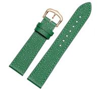 LMINGZE Damen-Uhrenarmband aus Leder, 12 mm, 14 mm, 16 mm, mehrfarbiges Uhrenarmband, universelles Ersatzarmband(Dark Green RG,16mm)