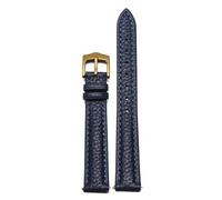 LMINGZE Damen-Uhrenarmband aus Leder, 12 mm, 14 mm, 16 mm, universelles Ersatz-Uhrenarmband, Roségold-Edelstahl-Schnalle(Blue G,14mm)